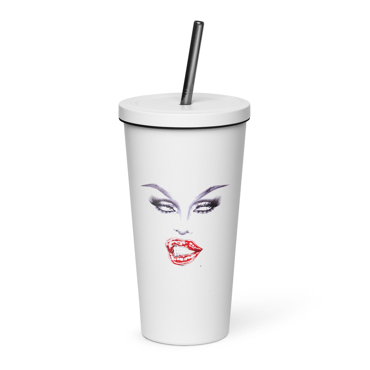 THE FACE Tumbler with Straw
