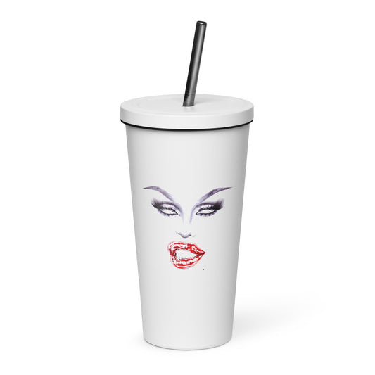 THE FACE Tumbler with Straw